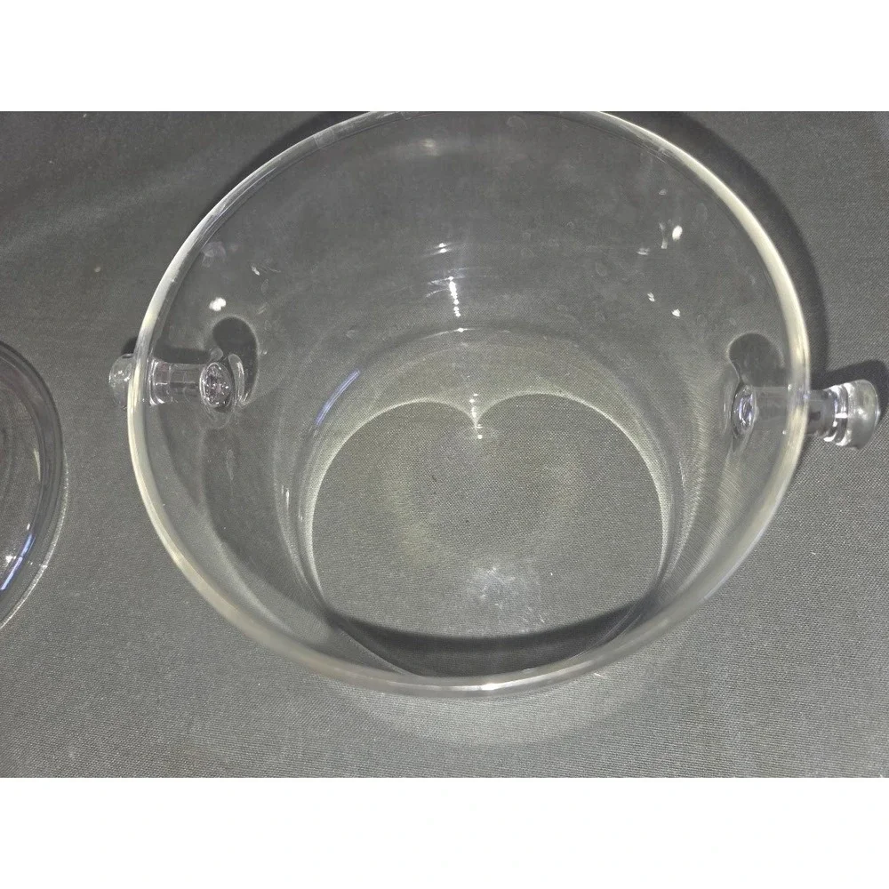 Clear Glass Simmer Pot with Lid and Handles Heat Resistant Cookware 6in x 4in